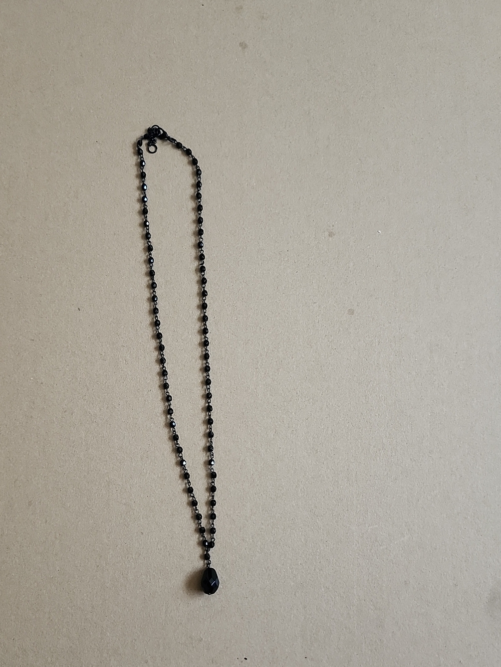15" Black Beaded Pendant Necklace - Women Jewelry